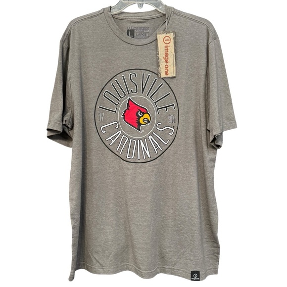 Louisville Cardinals Gray T-Shirt Men’s Large NCAA Graphic Tee - Picture 1 of 5